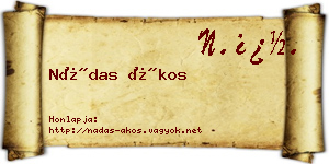 Nádas Ákos névjegykártya