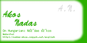 akos nadas business card